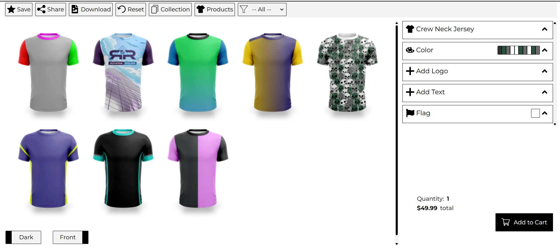 Ink Center online designer screen shot