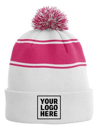 Sport-Tek Stripe Pom Pom Beanie