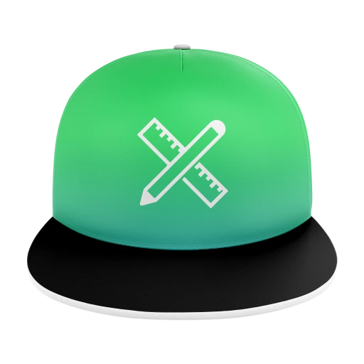 Sublimated 5 Panel Solid Flat Bill Cap